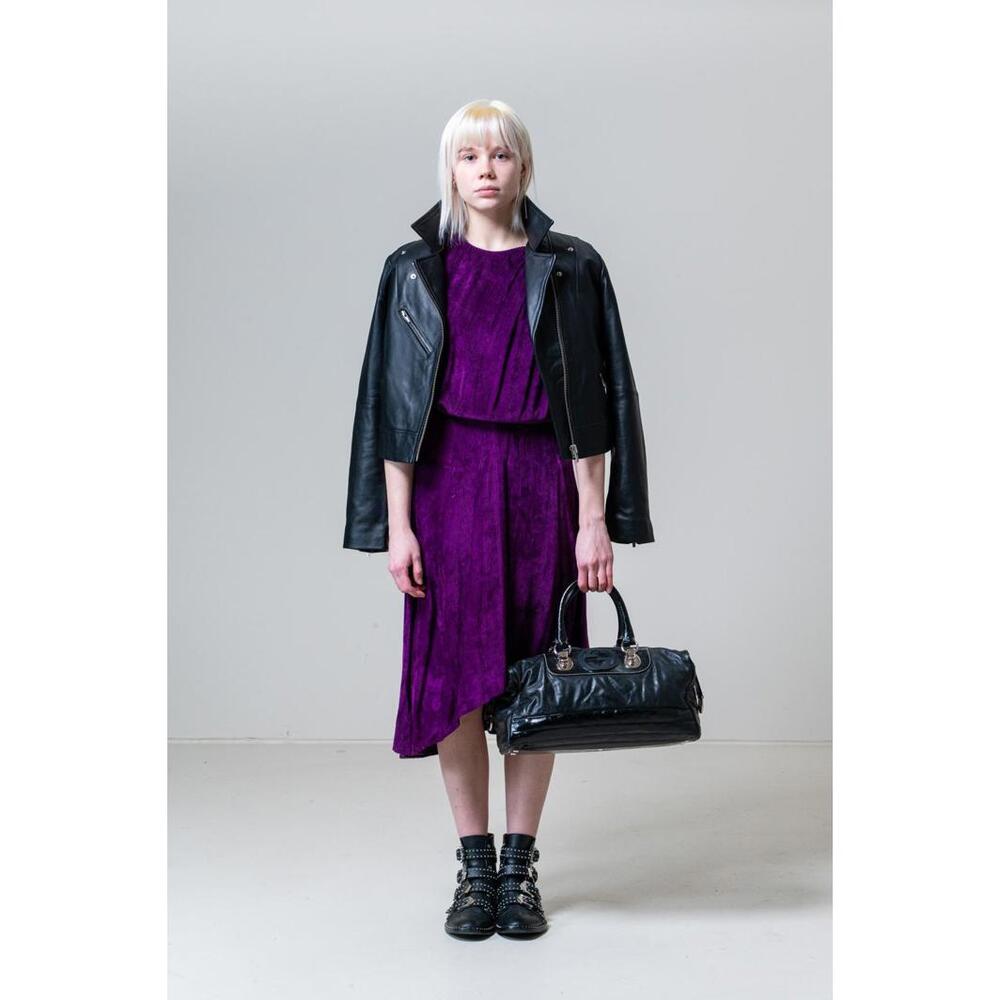 Isabel Marant Purple Ribbed Short Sleeve Maxi Dress - Picture 4 of 5